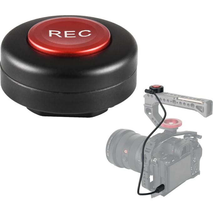 Camera Opnameknop Video Bedieningsknop Cold Shoe Mount met 2 Bedieningskabels Vervanging voor zwart