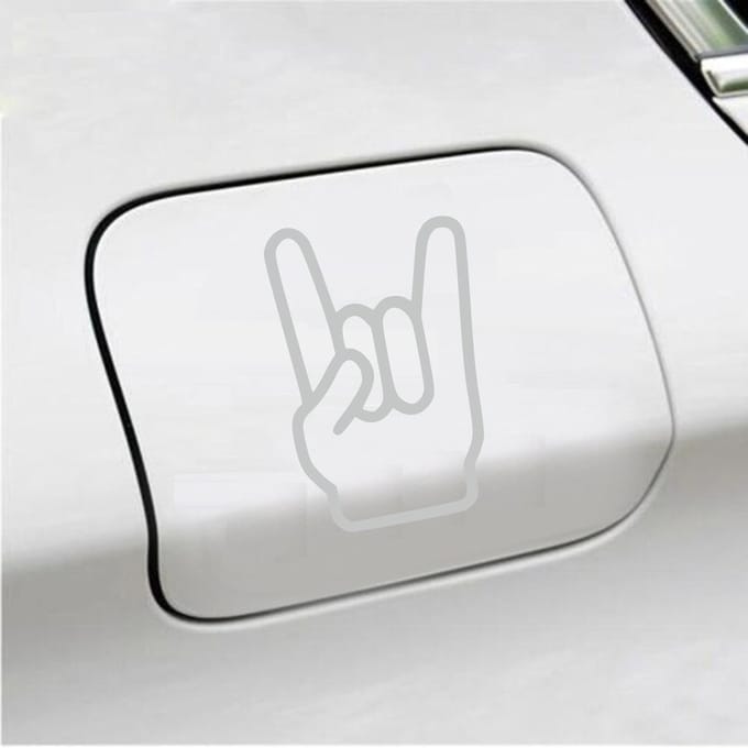 Bumpersticker - Rock N Roll - 13,5 X 8,9 - Licht Grijs