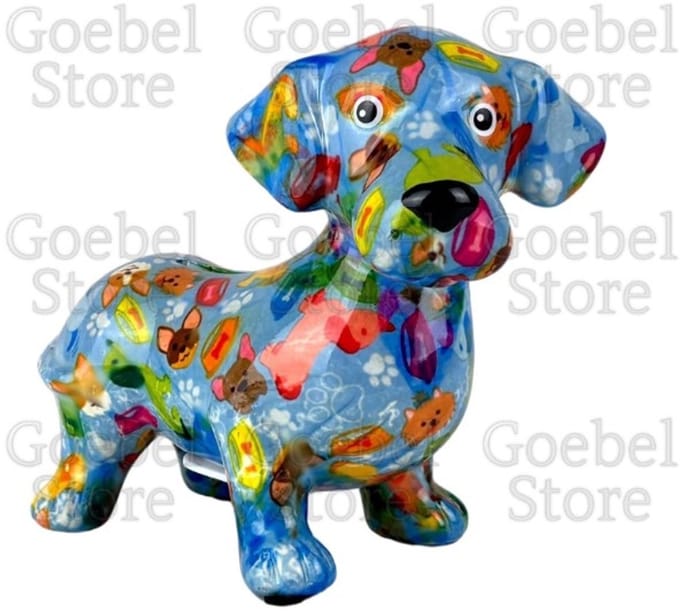 Pomme Pidou Spaarpot Hond Teckel Dennis Standaard 002 (18x9x15cm - Keramiek)