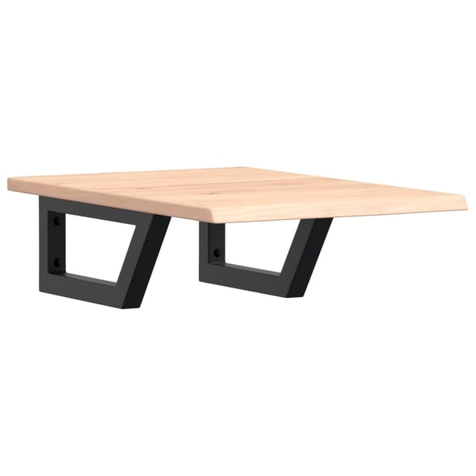 vidaXL - Badkamer - wandschap - staal - en - massief - eikenhout