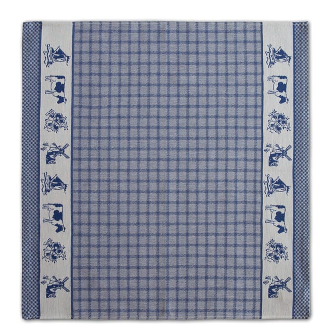 DDDDD - 6x Theedoek - Dutchie - 60 x 65 - Blauw - Set van 6 stuks