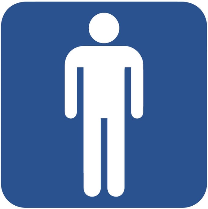 WC deur sticker toilet heren 200 x 200 mm