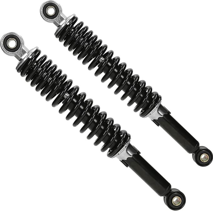 MKX Schokbrekerset 320mm Gilera Citta, Puch Maxi, Tomos zwart/chroom