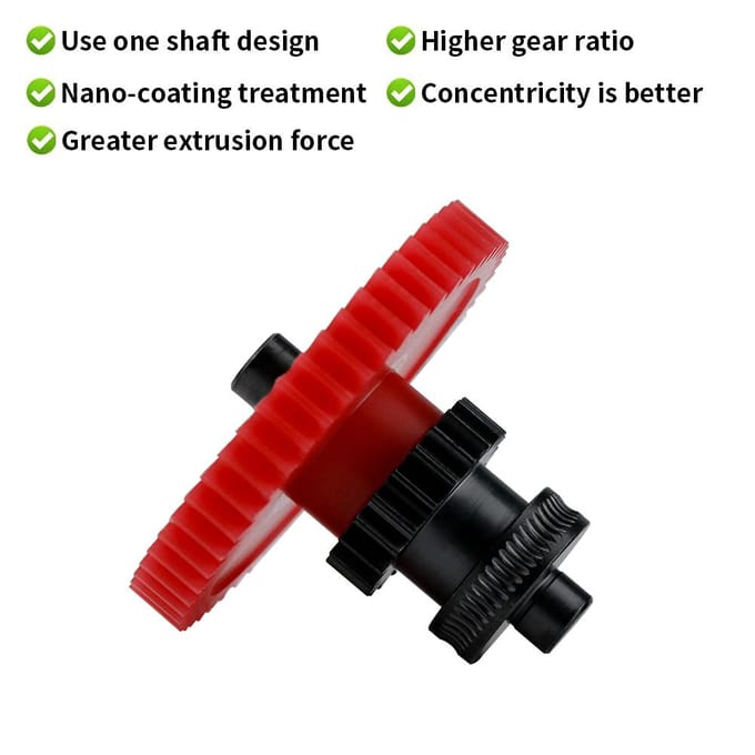 Extruder Tandwiel Compatibel met ELEGOO Neptune 4 ProPlusMax Gehard Staal Dubbel Tandwiel Kit Eén As black