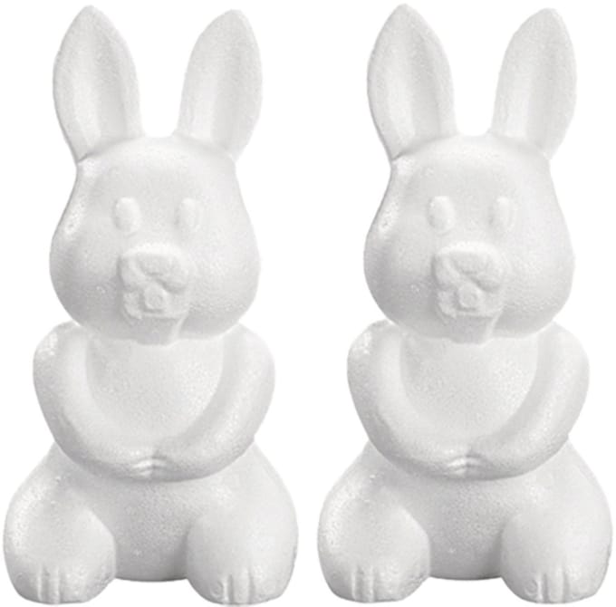 Piepschuim hobby vorm - 4x - haas/konijn - 24 cm - DIY knutsel figuren om te versieren