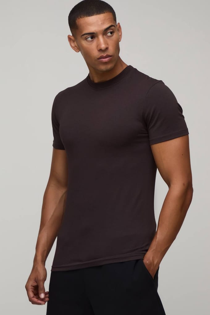 Essentieel Muscle Fit T-shirt | Chocolate | Size Small