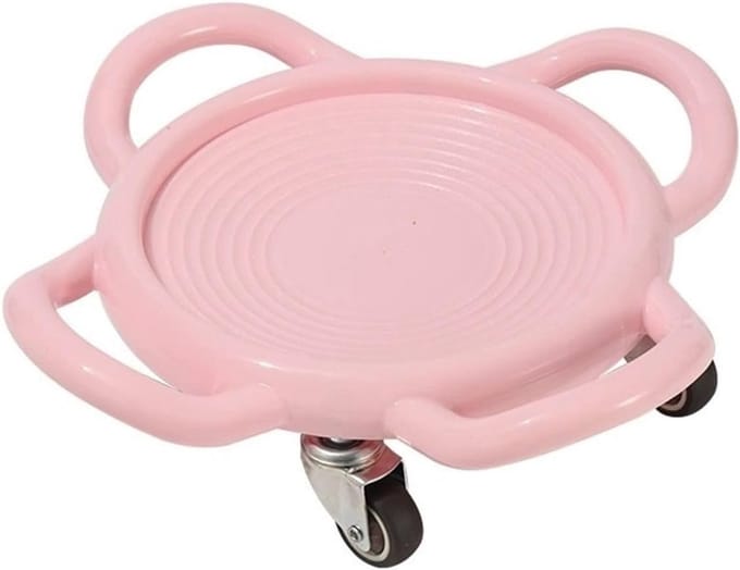 Buikspierroller Vier Wielen - Ab Roller Machine - Core Training - 360 Graden Draaibaar - 950g - Roze