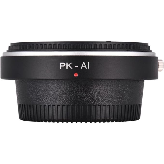 PK-AI lensvattingadapterring met optisch glas voor Pentax K-vattinglens passend voor Nikon black