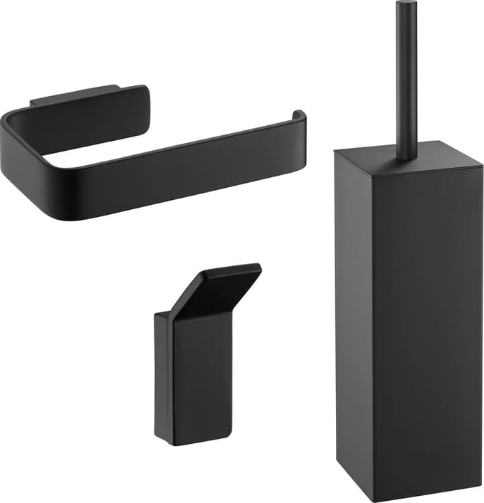 Ben Torgetto 3-delige toiletset mat zwart
