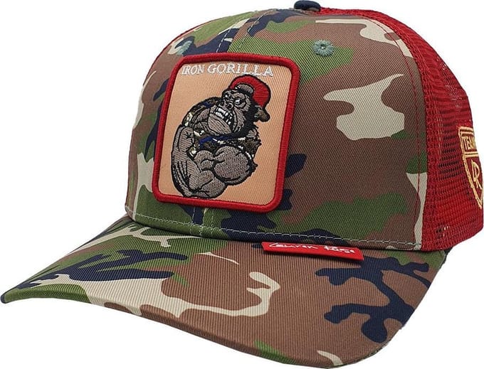 Lauren Rose - Iron Gorilla - Trucker Cap - One Size - Camouflage / Rood