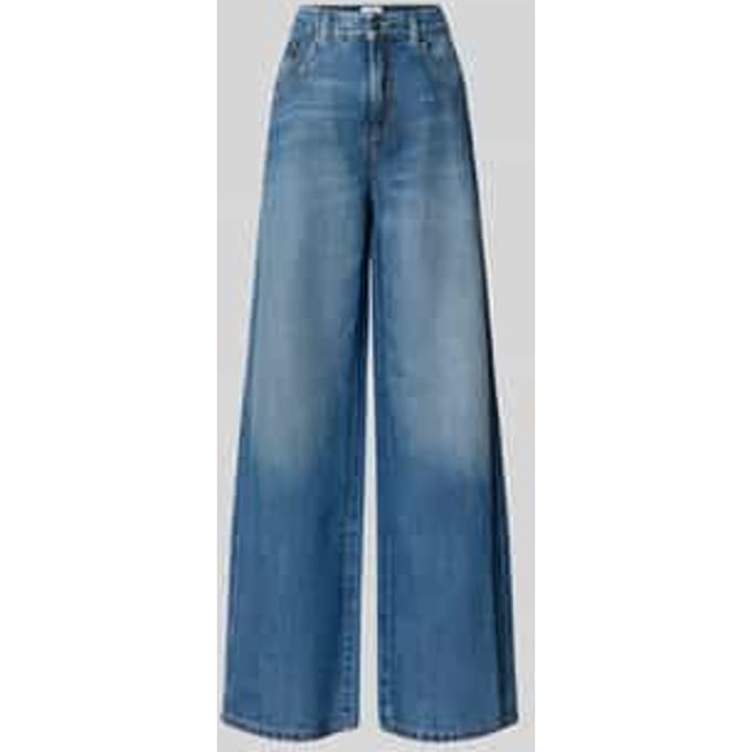 Wide leg jeans van katoenmix model 'PALAZZO'