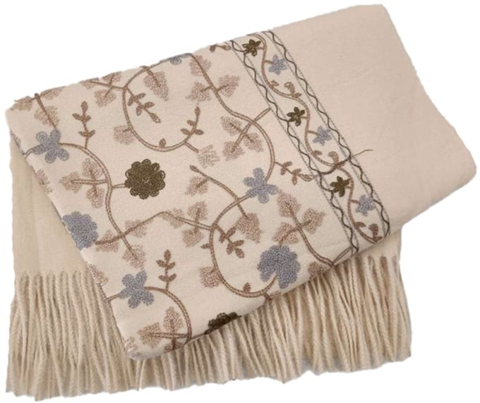 Giuliano Winter Sjaal -Bloem - Beige