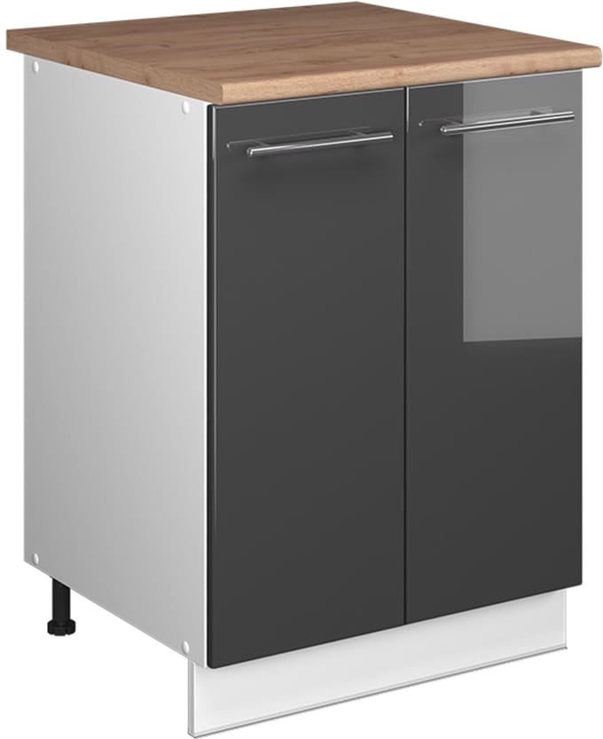 Vicco Wastafelkast Fame-Line, Antraciet Hoogglans/Wit, 60 cm