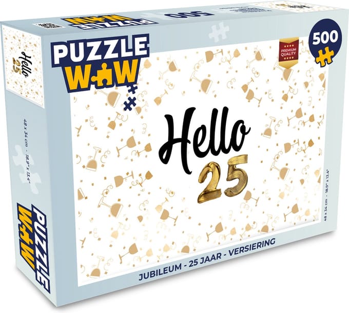 Puzzel Jubileum - 25 jaar - Versiering - Legpuzzel - Puzzel 500 stukjes
