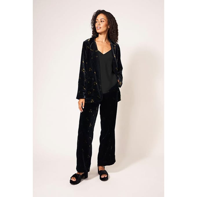 White Stuff Belle Velvet Trouser Grey Größe: 10 REGULAR | Ausgestellte Hosen Outlet | Damen | Grau