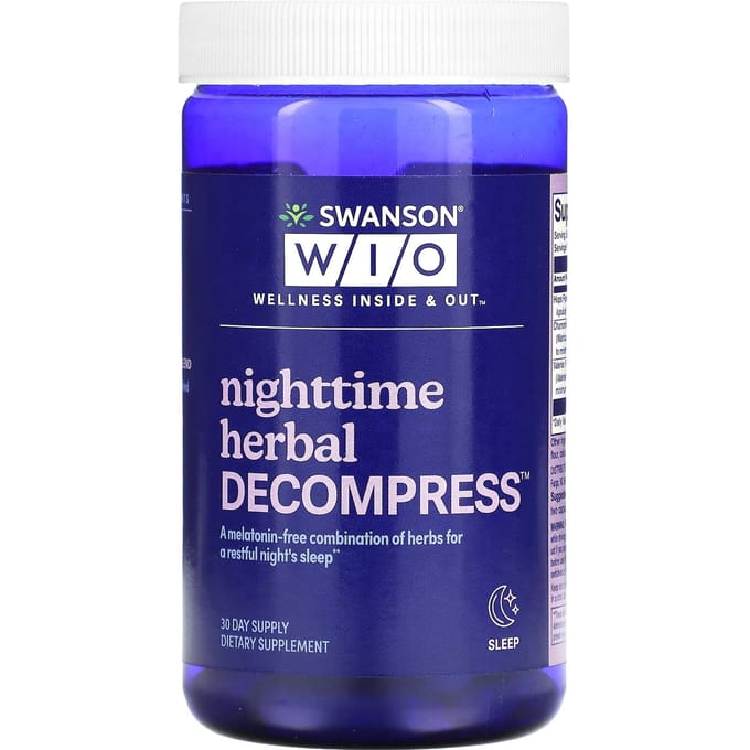 Swanson WIO, Nachtelijk Kruidenkompres, 30 Capsules
