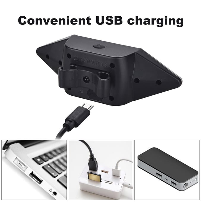 Clignotant LED feu arrière de vélo Rechargeable USB avec indicateur de Direction étanche noir