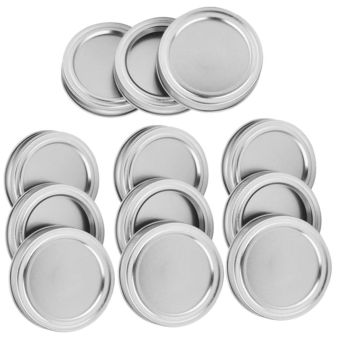 12 stuks 70 mm Ronde Normale Mond Split-Type Potdeksel Container Afsluitdeksel voor Kruiden Honing gray