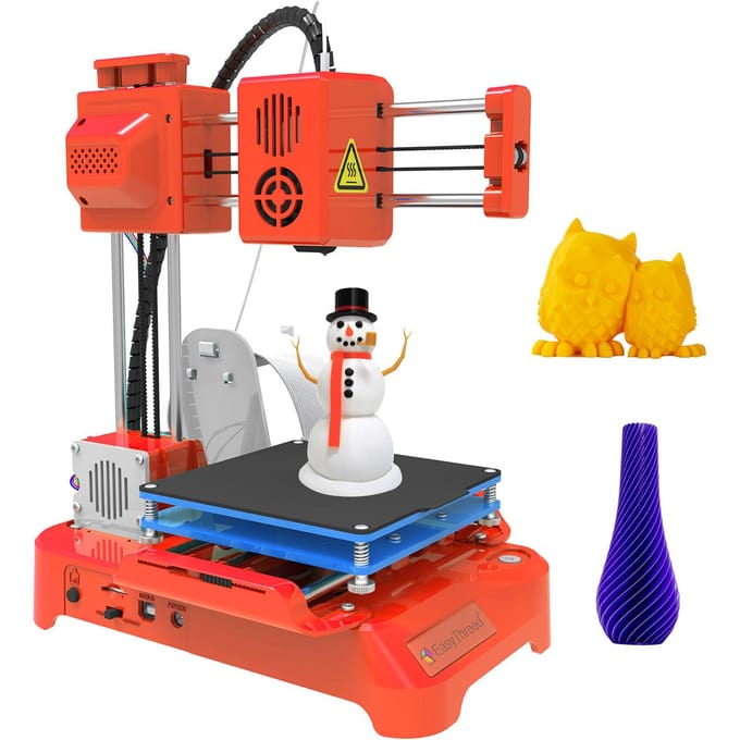 EasyThreed 3D-printer voor kinderen Mini Desktop 3D-printer 100x100x100mm Afdrukformaat Geen verwarmd bed EU Plug oranje