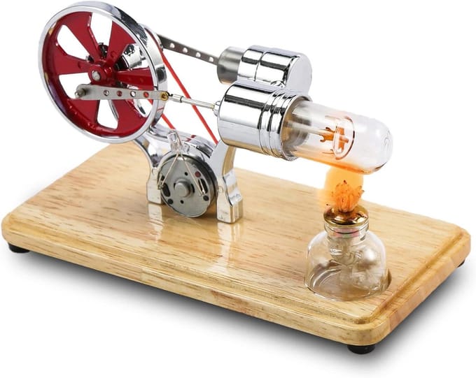 Modelbouwset Stoommachine Stirlingmotor van roestvrij staal en zinklegering