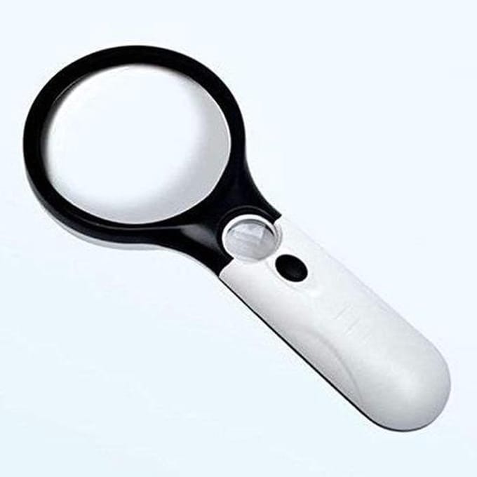 Vergrootglas Handheld - Dubbele Lens - Gedetailleerd Lezen - Met LED Licht - 80mm Diameter - Zwart