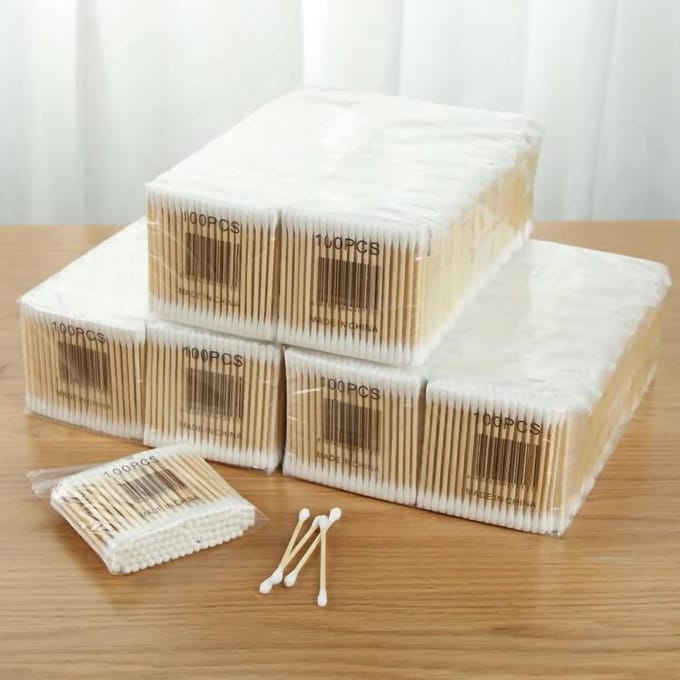 100 cotons-tiges double embout jetables et doux pour démaquiller les bébés