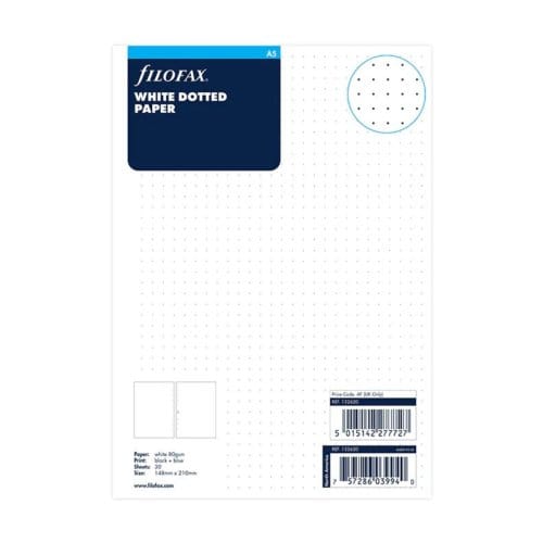 Filofax organiser vulling, a5, dotted wit notitiepapier à 30 vel