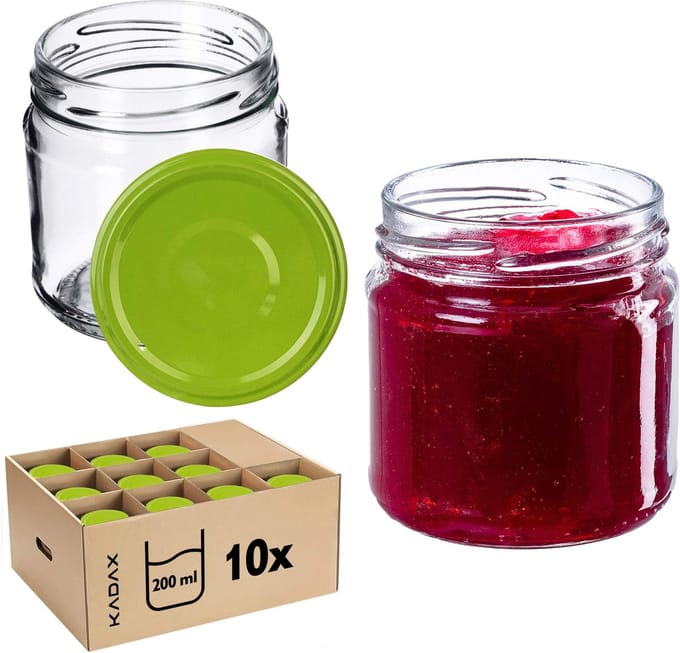 Lerma Weckpotten 200ml 10st 66mm + Deksels "Lichtgroen"