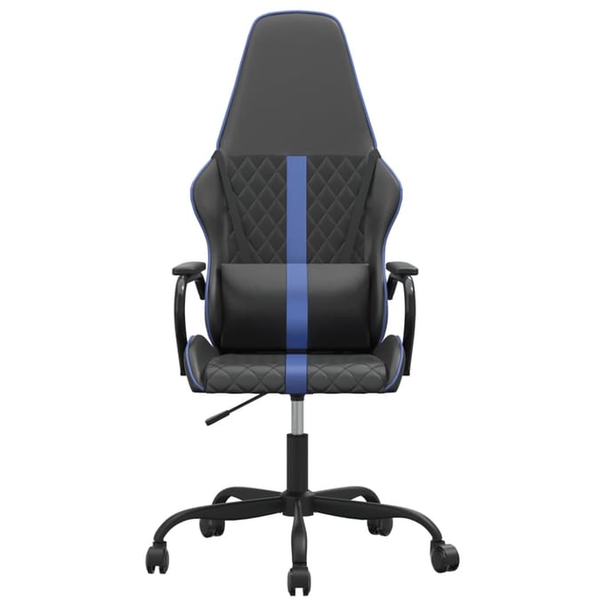 vidaXL - Massage - gamestoel - kunstleer - zwart - en - blauw