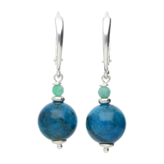 Bela Donaco - Oorbellen Bohemian B10 – Apatiet – Smaragd – Sterling Zilver