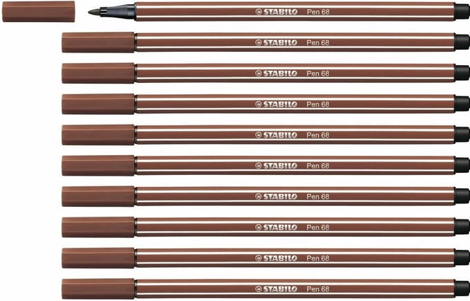 STABILO Pen 68 - Premium Viltstift - Siena - Doos 10 stuks