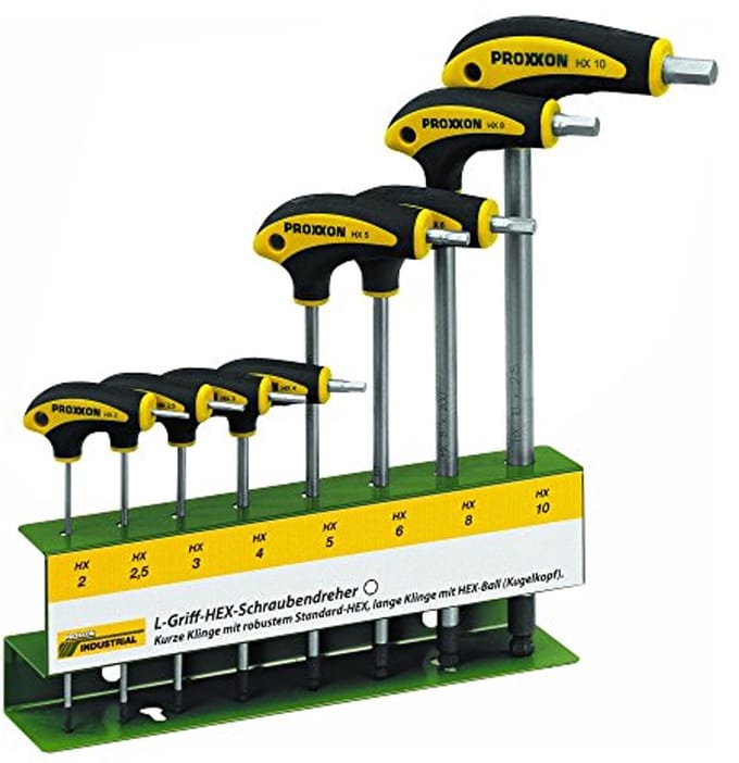 Set van binnenzeskant HEX schroevendraaiers met houder 2-10 mm