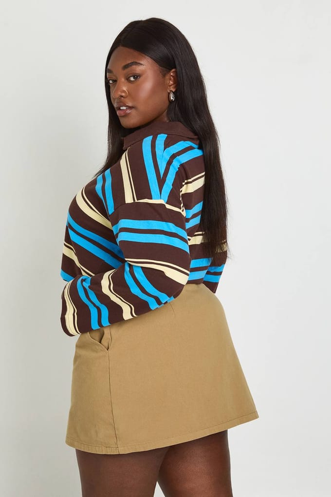 boohoo Dames Plus Utility Zakken Twill Minirok | Ecru | Maat: 24