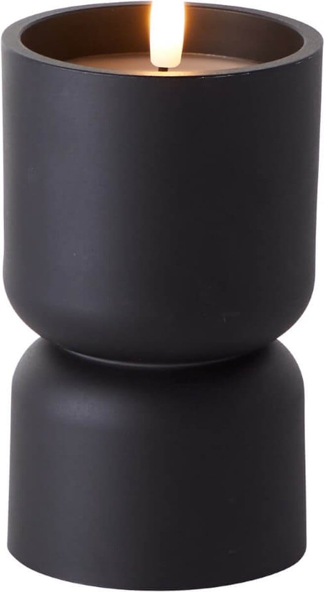 Kaarslampje Lovere zwart 15cm - G80121/06