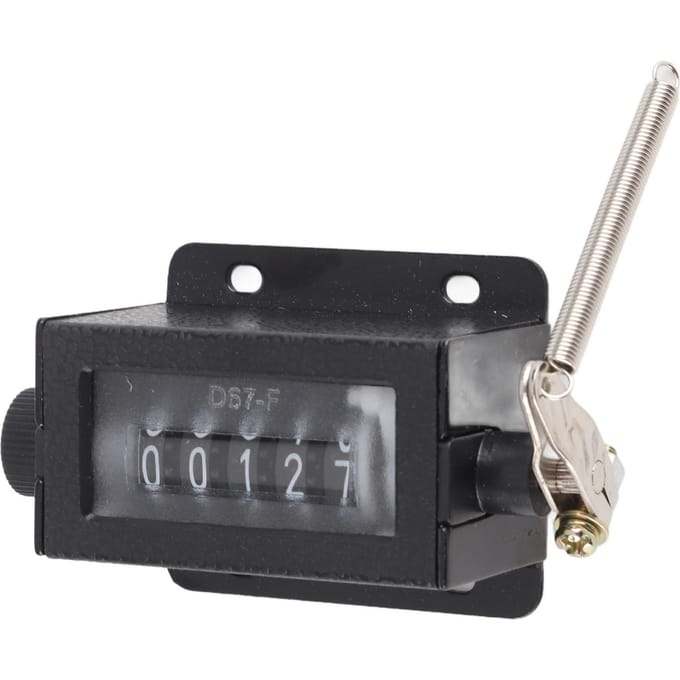 D67F 5-cijferige mechanische resetbare handmatige handtrek-slag tellerteller black