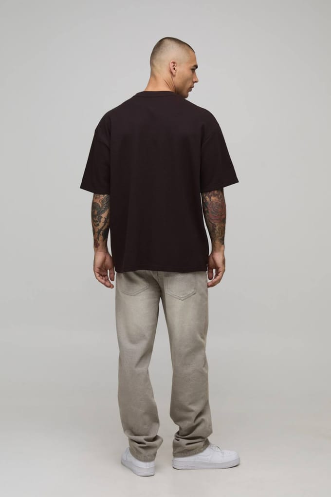 Oversized Waffle T-Shirt | Chocolate | Size Medium