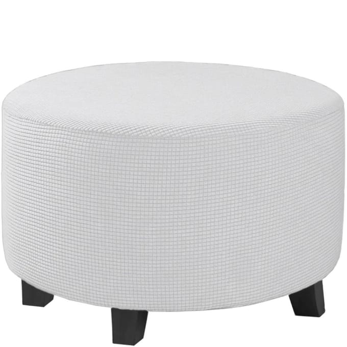 Housse de pouf en jacquard, extensible, ronde, pour rangement, pour tabouret pliant, protection de meubles XL