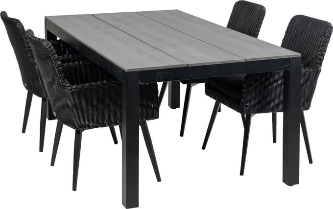 Tuinset Pisa/Cyprus | 4 personen | Rechthoekig 180 cm | Wicker & polywood