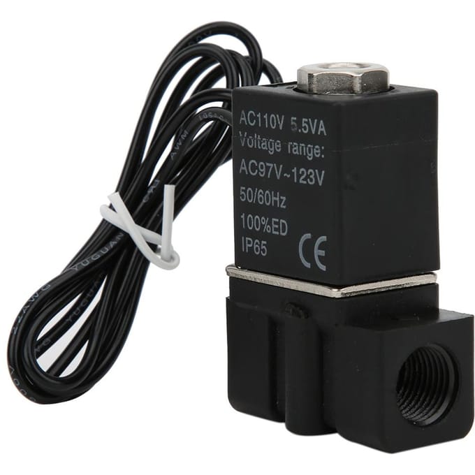 Snelle Reactie Plastic Elektrische Solenoïde Klep 110V 2 Posities 2 Wegen Lucht Water Olie
