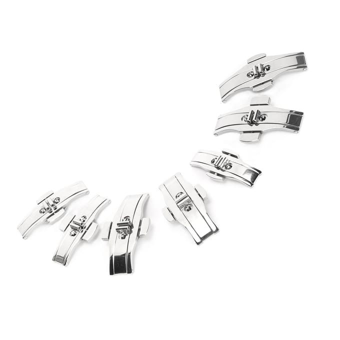 7 stuks Legering Drukknop Vlindersluiting Vlinder Horlogesluiting Horloge Vouwsluiting white