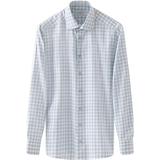 Eton  Lange Mouw Overhemden Blauw 100014022