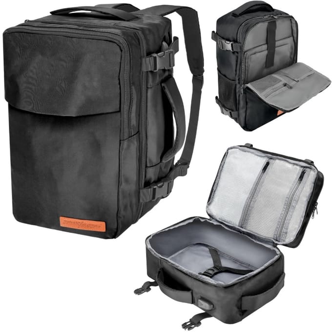 ACTIV SPACE - Reisrugzak - 40x20x25 cm - Lichtgewicht - Zwart