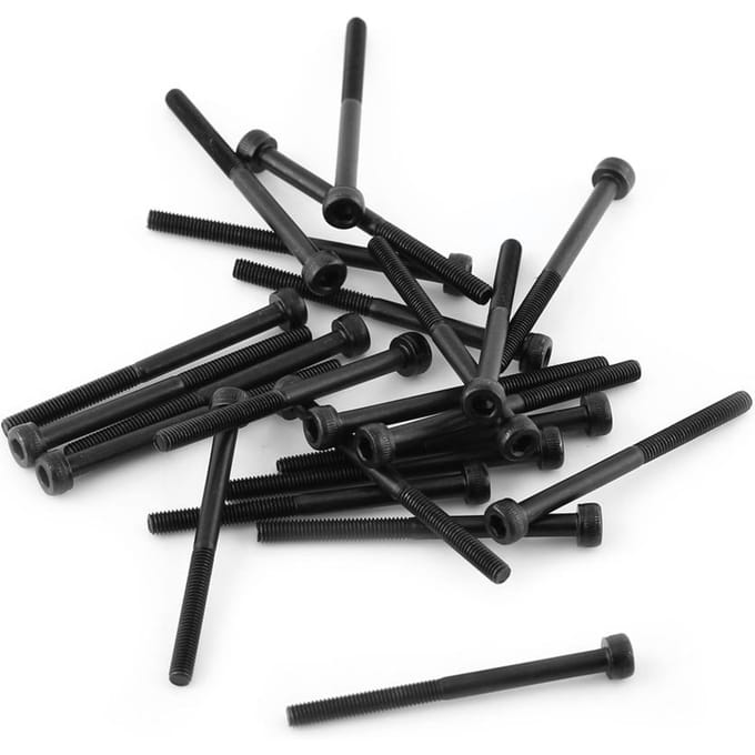 M3 Zwarte Zeskantkop Schroefbout Set (M3*40mm,Gedeeltelijk Geschroefd,24st)