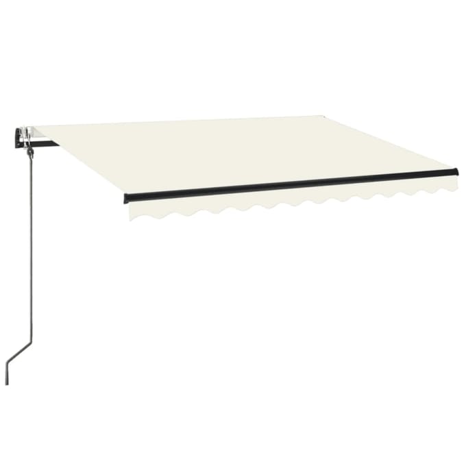 vidaXL - Uitschuifbare - luifel - Crèmekleurig - 350 - x - 250 - cm - Polyester