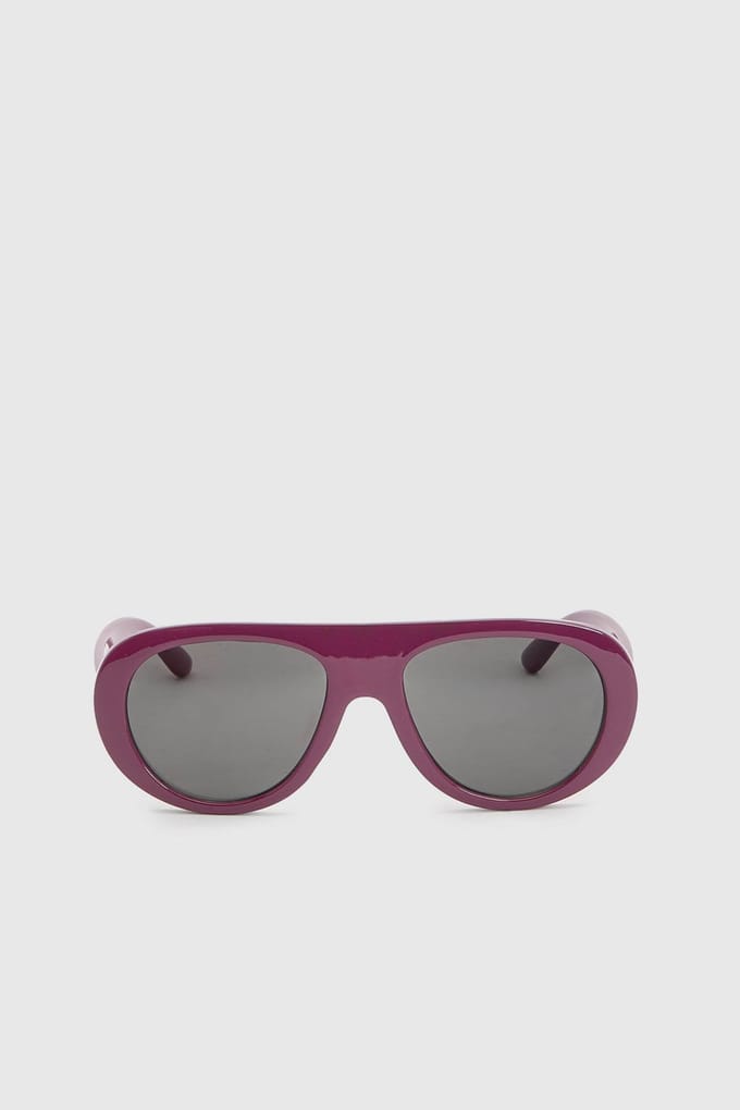 boohoo Dames Pruimkleurige Oversized Aviator Zonnebril | Bordeaux Rood