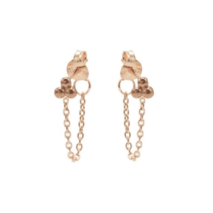 Karma Oorbellen Chain Triple Dots Rosé