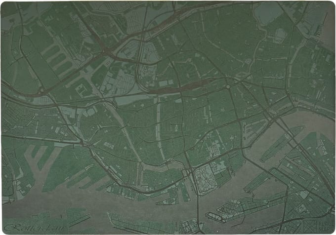 Place Maps Placemat Skyline Amsterdam - Dancing Houses - Kunstleer - Champagne - 1 Stuk
