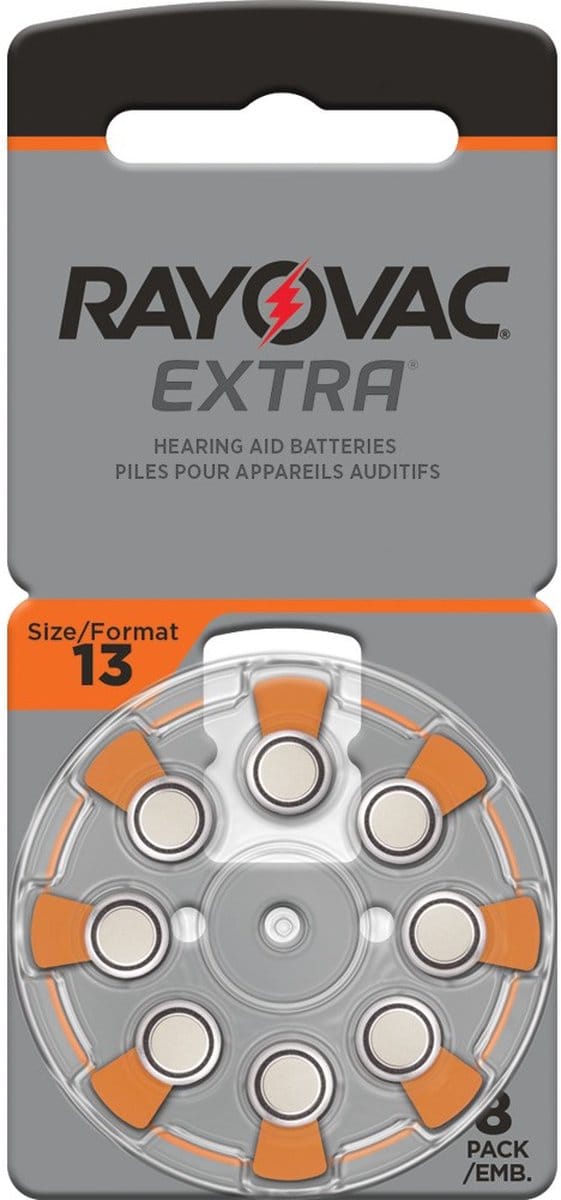 Rayovac Extra Advanced 13 Hoorbatterijen PR48 Oranje – 8 Stuks