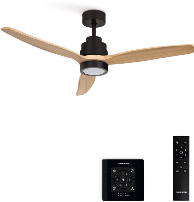 CREATE - Stille plafondventilator (Ø132cm) 40W met technische ABS-bladen - Met licht LED - Controller voor wandmontage - WIND STYLANCE
