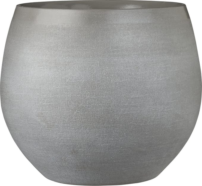 Mica Decorations Bloempot - grijs - keramiek - 29 x 25 cm - plantenpotten